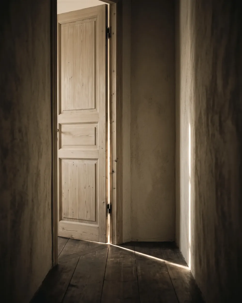 Una porta socchiusa da cui entra la luce